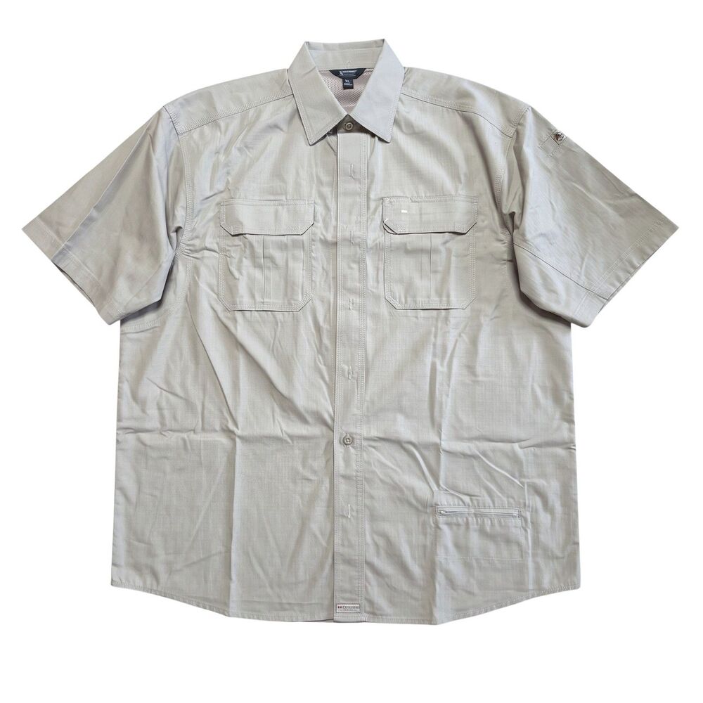 Blackhawk Warrior Wear Tactical Short Sleeve Shirt XL Khaki Ripstop Button Front